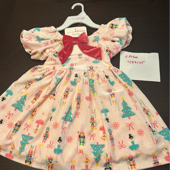 NWT Young Hearts pink Christmas nutcracker dress size 4 or 7 viral - Picture 2 of 3